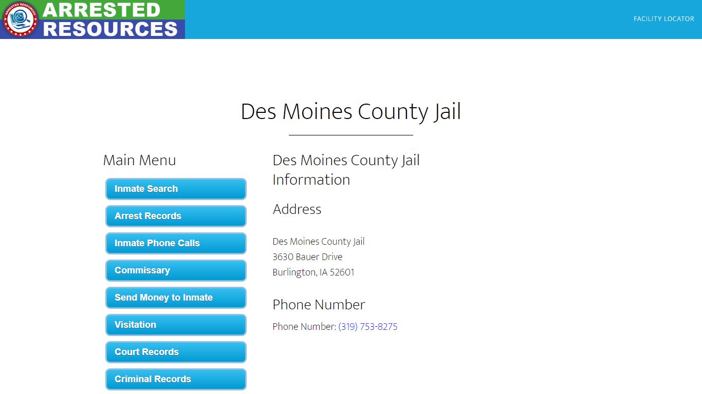 Des Moines County Jail - Inmate Search - Burlington, IA