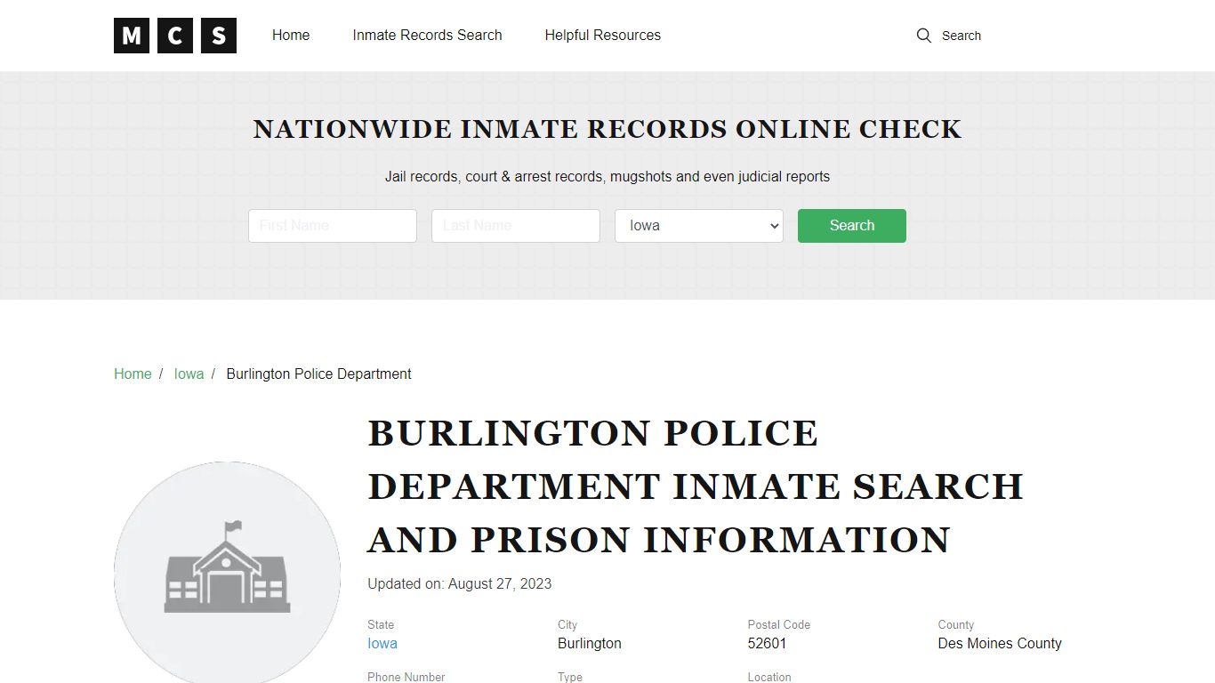 Burlington, IA Police and Jail Records