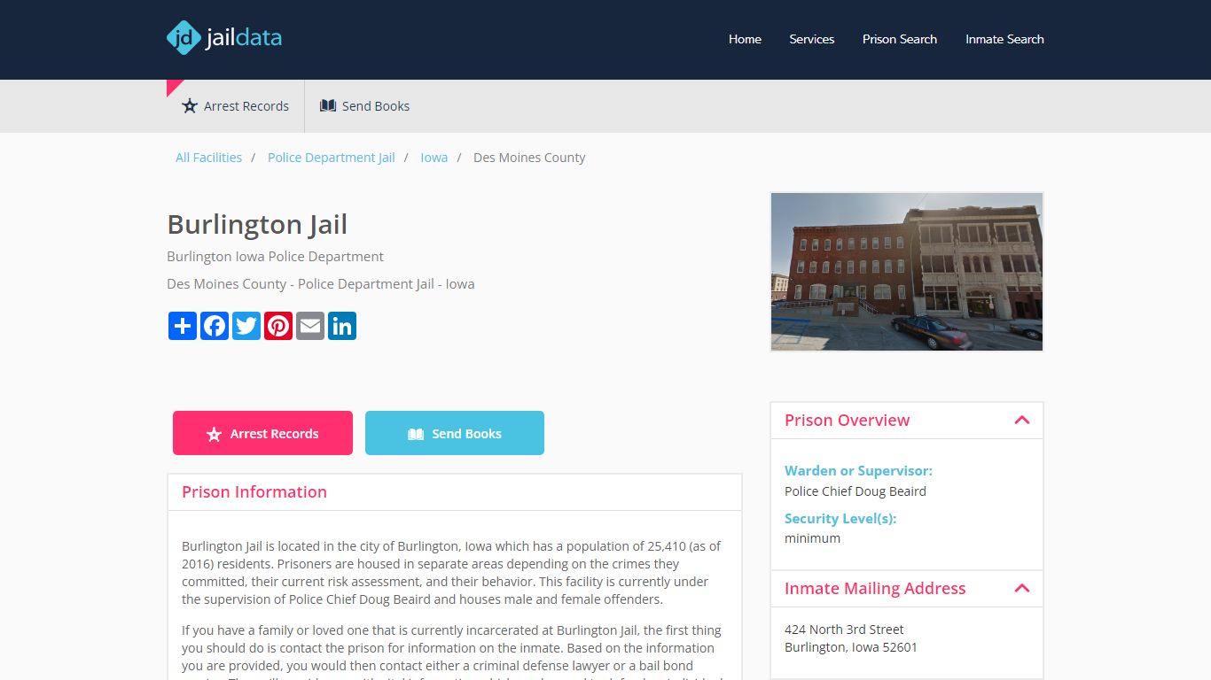 Burlington Jail Inmate Search and Prisoner Info - Burlington, IA